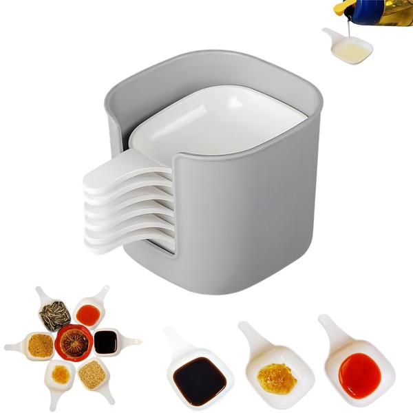 6Pcs Dipping Sauce Dishes, Plastic Dipping Sauce Plates with Storage