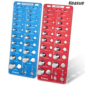 56Pcs Thread Checker, Nut and Bolt Thread Checker Standard and Metric, Thread Gauge Include 22 Inch & 22 Metric & 12 Drill Bit Sizes, Suitable for Nut Bolt Size Finder Classification