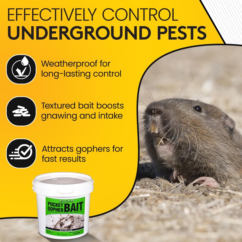 Kaput-D Pocket Gopher Bait - Ready-to-Use Pellets for Effective Rodent