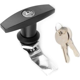 Ejoyous Garage Door Locks T Handle, Caravan Locks and Keys Trailer Hitch Lock Cam Lock Motorhome Locker Door Lock Swing Knob for Drawer Cabinet Door Cupboard Mail Box Lock (Black)