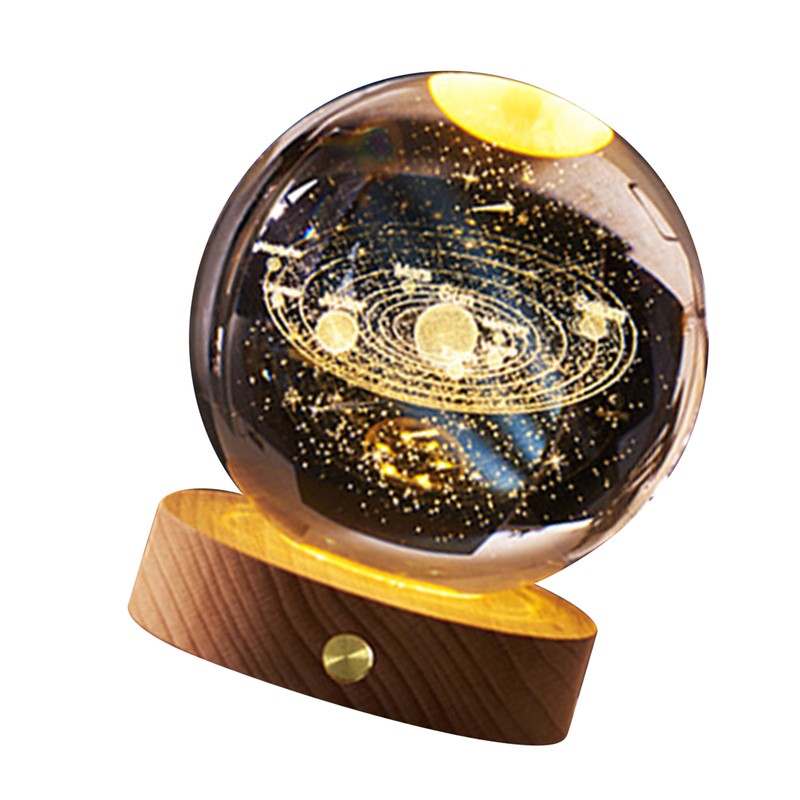 3D Crystal Ball Night Light Rechargeable Battery Soft Light Multifunction