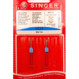 Singer, universal twin needles, sewing machine needles, 2025, thickness 90/14, 2 pieces