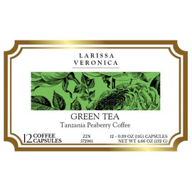 Green Tea Tanzania Peaberry Coffee (Single Serve K-Cup Pods) (Gourmet, Naturally Flavored, Whole Coffee Beans) (12 pods, ZIN: 572961) - 3 Pack