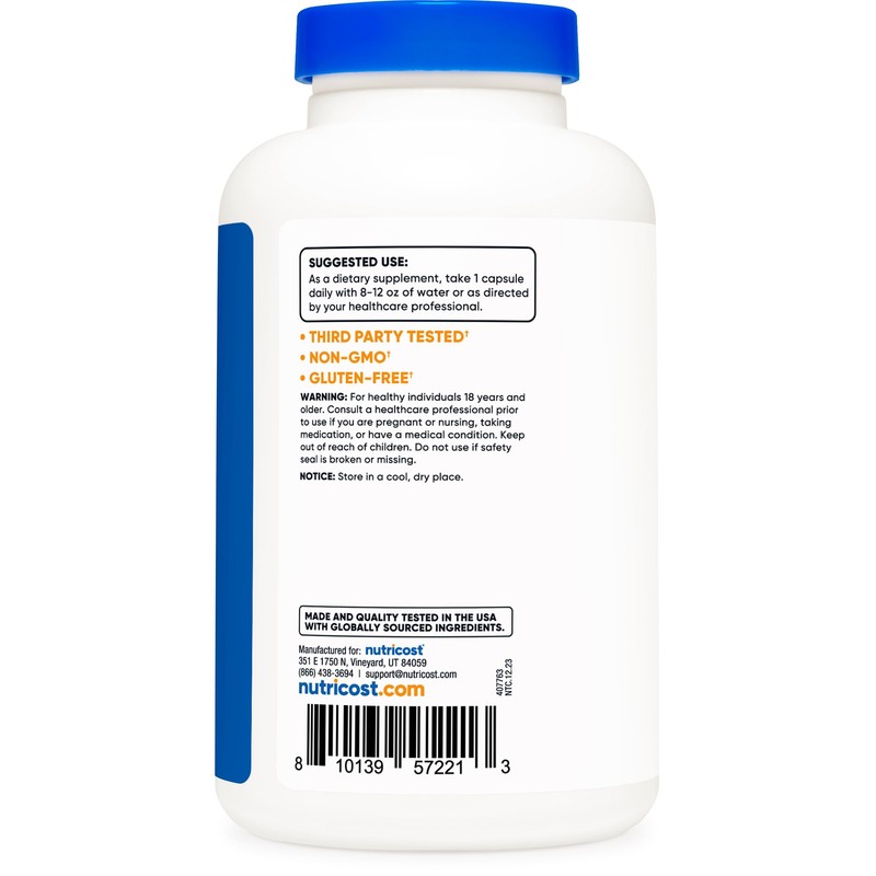Nutricost L-Ornithine 500mg, 180 Capsules - Non-GMO and Gluten Free