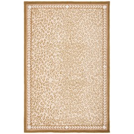Safavieh Chelsea Collection HK15B Hand-Hooked French Country Wool Area Rug, 5'3" x 8'3", Ivory