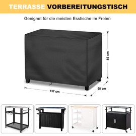 bonna Outdoor Kitchen Side Table Cover for Keter BBQ Side Table Unity XL, 500D Waterproof, Windproof and Ageing-Resistant Side Table Cover