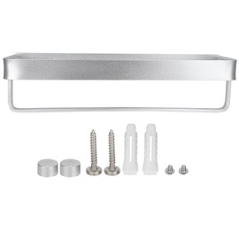 WallMounted Storage Rack Shower Shelf Multifunctional Storage Holder for Kitchen Bathroom(40cm Storage Rack with Rail )