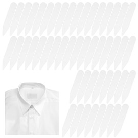 Ymapinc Dress Shirt Collar Inserts, 50PCS 2.17" Plastic Collar Inserts for Mens Shirts Waterproof Invisible Shirt Stays, Durable Dress Shirts Stays for Men's (White)