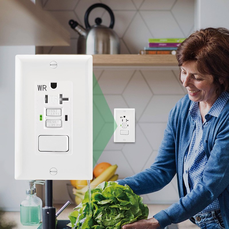 Wengart GFCI Combination Switch,AC120V 20Amp Weather-Resistant and Tamper-Resistant LED Indicator,ETL