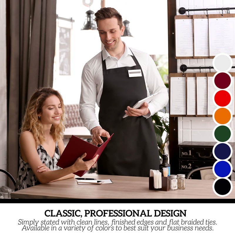 GREEN LIFESTYLE 12 Pack Bib Apron - Unisex Apron Bulk
