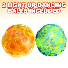 ArtCreativity Light-Up Dancing Ball with Sound Effects, Set of 2, LED Vibrating and Singing Ball for Kids, LED Party Supplies for Birthdays and More, Best Gift and Party Favors for Boys and Girls