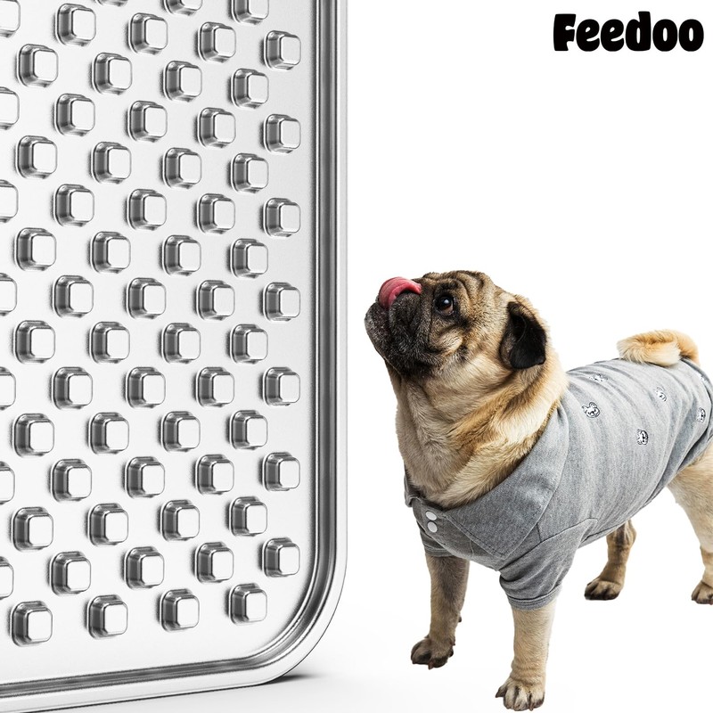 Feedoo Double Layer Stainless Steel Lick Mat for Dogs &