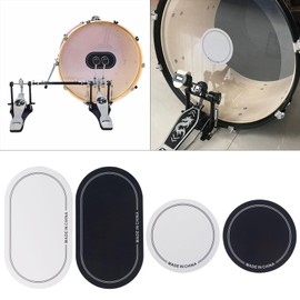 MEELYHOMEZQA 2pcs Single/Double Pedal Drum Patches Skin Replacement Self-Adhesive Drumhead Patchs Protector for Kick Bass Durm Parts, 18*10cm