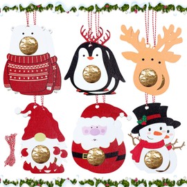 Pack of 12 Christmas Tree Decoration, Christmas Decoration Pendants, Christmas DIY Photo Frame, Christmas Photo Ornaments Pendant, Christmas Tree Pendant, Reindeer Christmas Tree Decoration for