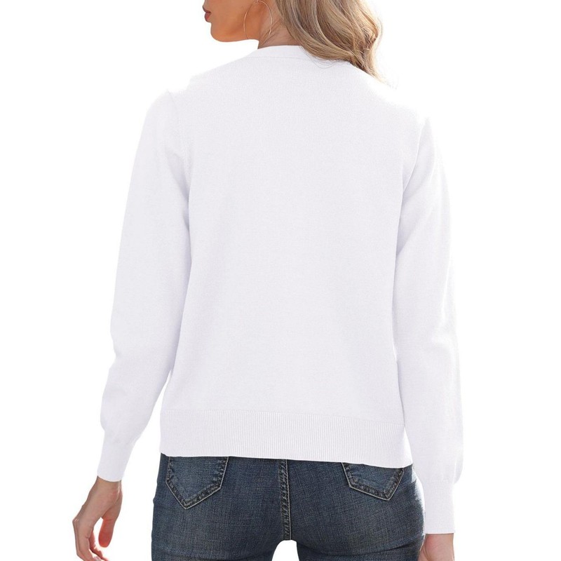 GRECERELLE Women's Cardigan Elegant Lightweight V-Neck Long Sleeve Button Down