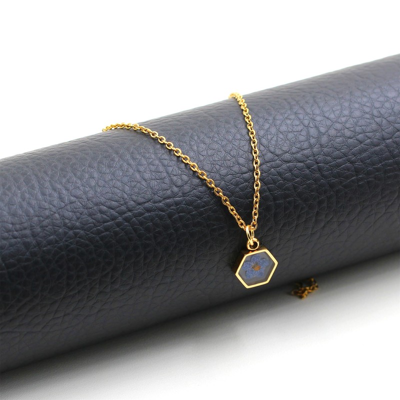 Yongxu Inspirational Faith Necklace with Purple Flower Charm and Genuine