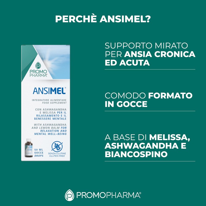 Ansimel – Integratore per Ansia e Stress - Con Ashwagandha,