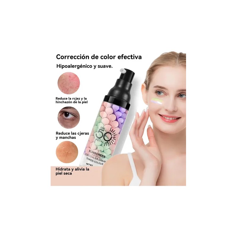 Prebase De Maquillaje 3 En 1, Spf 50 Pa++, Protector