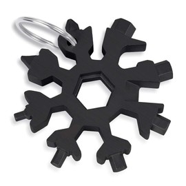 MIMIVIVA 18 in 1 Snowflake Multitool, Stainless Steel Multifunction Tool, Hex Wrench, Screwdriver, Allen Key, Bottle Opener, Best EDC Tool, Gift for Christmas (Black)