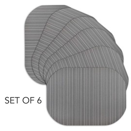 Andie Home Oval Placemats for Kitchen Table and Dining Room, 6-Piece Set, Heat-Resistant and Surface Washable Placemat, Wheat Beige, 17"x12"