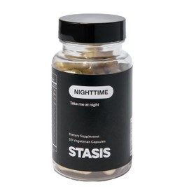 Stasis Nighttime - Calm and Sleep Capsules to Pair with Stimulant - Skullcap, Magnolia Bark, Magnesium for Sleep, and Astaxanthin Supplements for Relaxation and Mood Support - 25 Servings