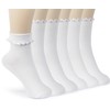 BomKinta Ruffle Socks for Women Lightweight Thin Cuff Frilly Sock