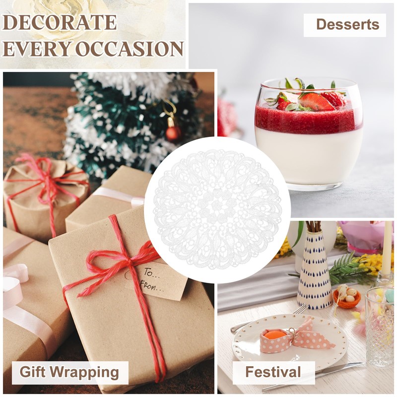 sourcing map 2 Pcs Lace Doilies for Tables, 14 Inch