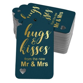 Inkdotpot Hugs And Kisses From The New Wedding Bottle Tag Real Gold Foil Favor Hang Tags Pack Of 50