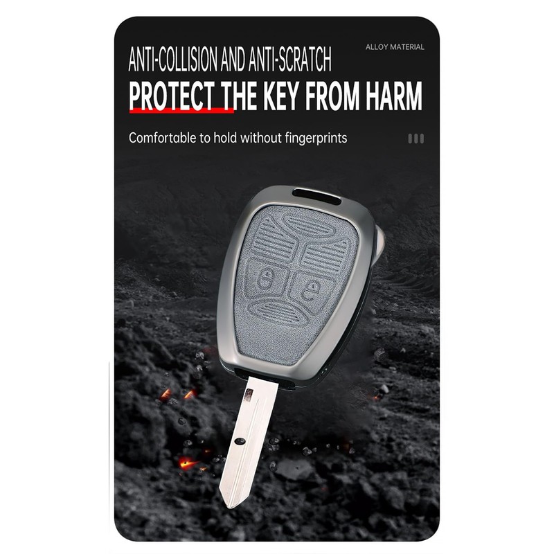 TECART Zinc Alloy Key Fob Cover Case fit for Jeep,