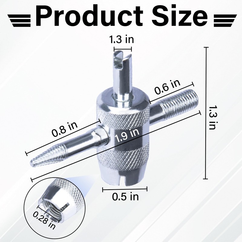 ecocstm 2 PCS 4-Way Tire Valve Stem Removal Tool, 4-in-1