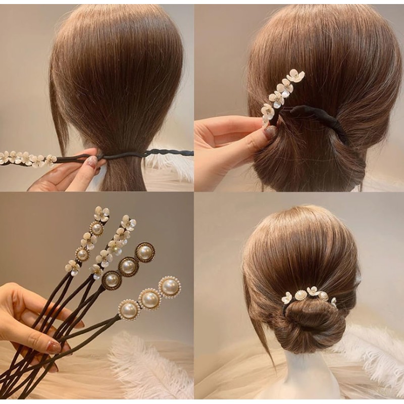 4Pcs Women Magic Hair Bun Maker French Hairstyle Hair Twist