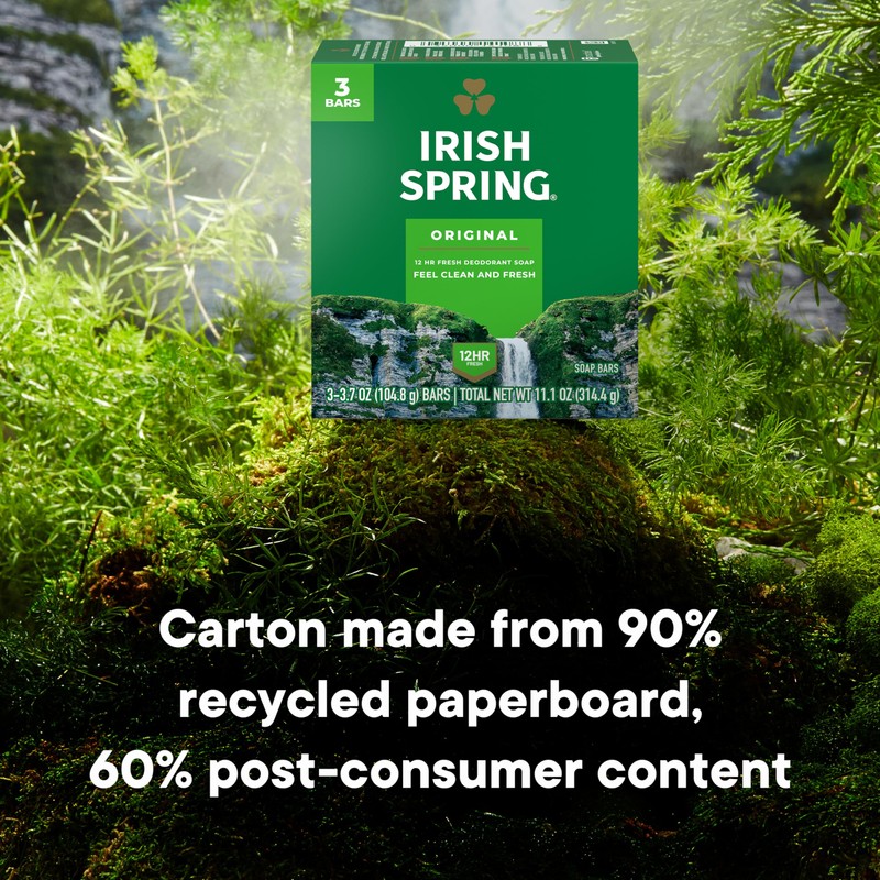 Irish Spring Bar Soap for Men, Original Clean, Smell Fresh