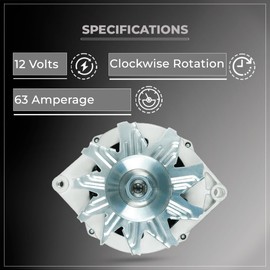 12V ALTERNATOR ADR0239 COMPATIBLE WITH CASE 1500 1800 Cruz Crane 1976-1978 BUICK CENTURY 1977 GMC P SERIES TRUCKS Vans 1982 CORVETTE 1969-1980 7127-12 7127-12N 400-12005 1909458-1 Year Support
