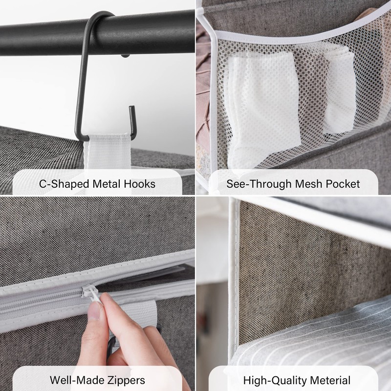 StorageWorks 6-Shelf Closet Organizers, Two 3-Shelf Separable Hanging Shelves for
