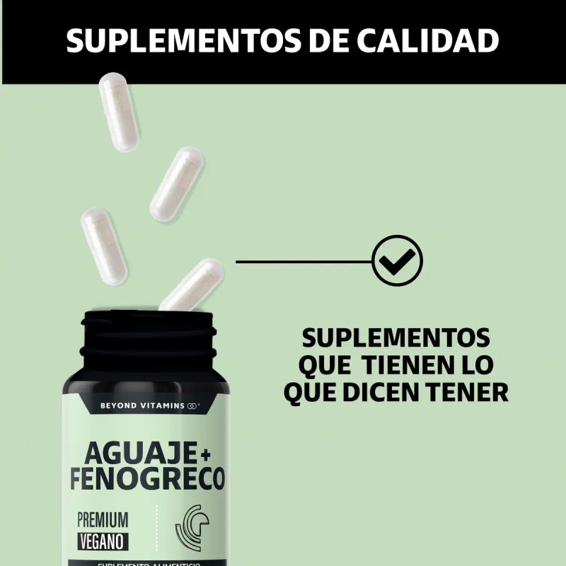 Aguaje Fenogreco 1000mg Mismo Producto Beyond Vitamins Cápsulas Gomitas Bbl
