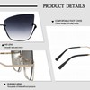 Rimless Cateye Sunglasses for Women Men, Trendy Fashion Metal Frame