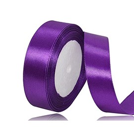 Purple Satin Ribbon 3/4 Inch x 25 Yards, Purple Fabric Ribbon for Gift Wrapping, Craft, Bows Making, Wreaths, Bouquets, Sewing, Baby Showers and Wedding Party Decoration
