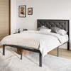 Allewie Full Bed Frame with Upholstered Headboard, Chic Diamond Stitched