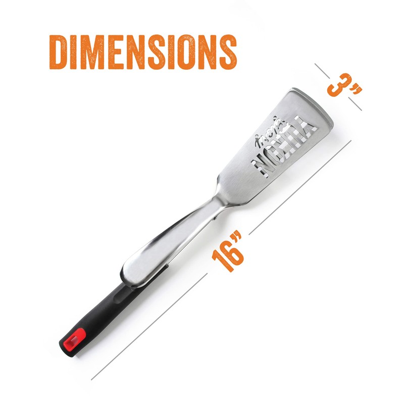 Yukon Glory™ Premium Stainless-Steel, Rubber-Grip Tongs-Spatula, Perfect for Grilling, Cooking,