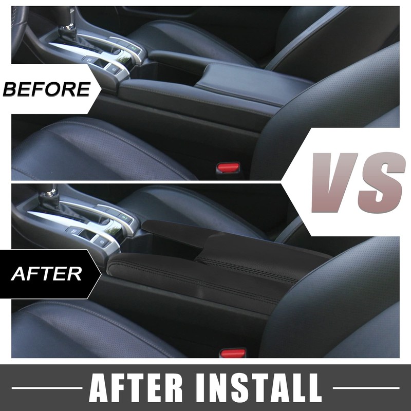A ABSOPRO Black Faux Leather Armrest Protector Cover Pad Replacement