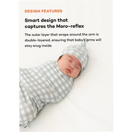 Konny Newborn Swaddle Pouch | Soft & Breathable Baby Sleepwear(0-3 Months) | Swaddles for Newborns, Nursery Swaddling Blankets (Cream)