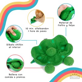 Chícharos Juguete Olfativo Interactivo y Alimentación Lenta con Silbato Chillón: Juguete para Perros y Gatos - Escondite de Premios y Comida - Estimula Olfato, Habilidades Motoras y Control de Ingesta, Plato de Alimentación Lenta