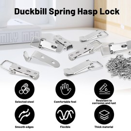 MOERDIFFER Pack of 12 Robust Tension Latches 76.5 x 24 mm, Corner Fastening Snap Lock Secure Lock with 48 Pieces Screws, 90 Degree Box Closure for Case Box, Suitcase Boxes Cabinet Ent