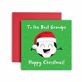 Huxters Christmas Cards for Men - Football Christmas Grandpa Christmas Card for him - Funny Holiday Card for Grandpa Fun Happy Christmas - 14.8cm (Grandpa)