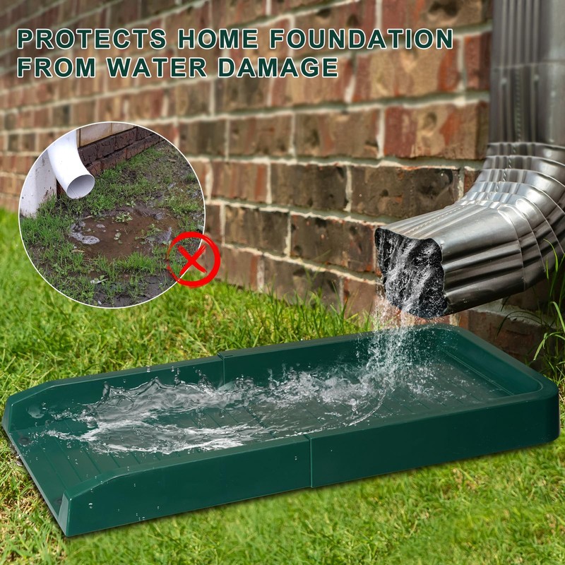 Aobiono Downspout Splash Block, Gutter Downspout Extensions Diverter, 24" Gutter