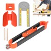 6Pcs Scribing Tool Protractor Angle Scriber Measuring Ruler Pencil Set