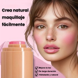 YUEGVC Rubor en barra cremoso, blush en barra hidratante tinta, Textura suave, fácil de aplicar, Resistente al agua y de larga duración, Tinta multiusos, para Mejillas, Labios y Ojos (01#Cerdito)