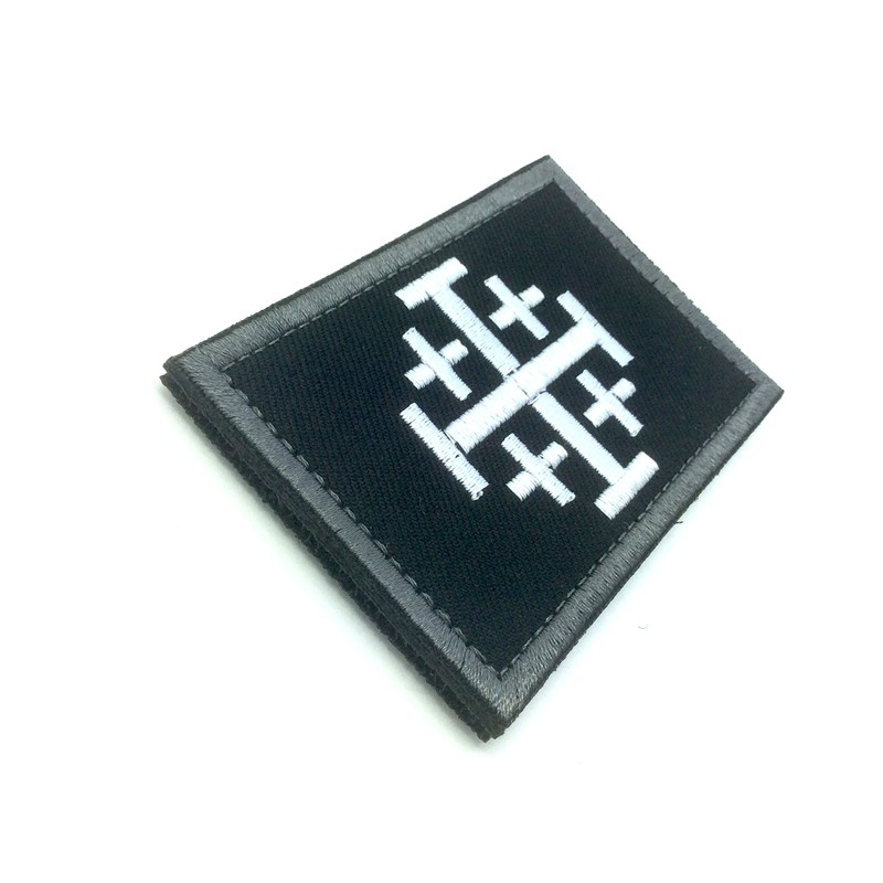 Jerusalem Cross Knights Templar Embroidered Airsoft Paintball Patch (Black)