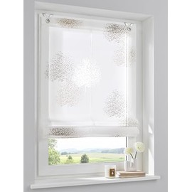 Kutti Bellinda Roman Blind with Eyelets White Taupe / Green 45/60/80/100/120 x Height 140 cm