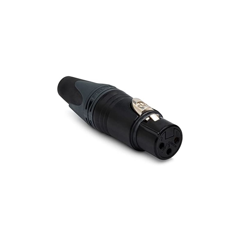 Neutrik NC3FXX-BAG 3-Pin XLRF Cable Connector, Black Metal Housing with
